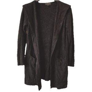Barefoot Dreams Cozychic Lite Relaxed Hooded Cardi With Pockets Brown Size S